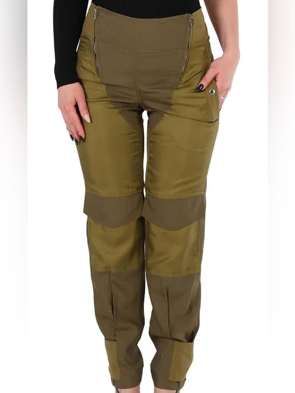 BURBERRY Dark Seaweed Green Cargo Pants US 4